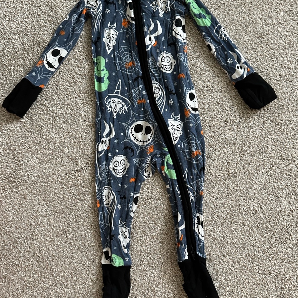 Little Sleepies Nightmare Before Christmas Bamboo w/ fold over sleeves and feet